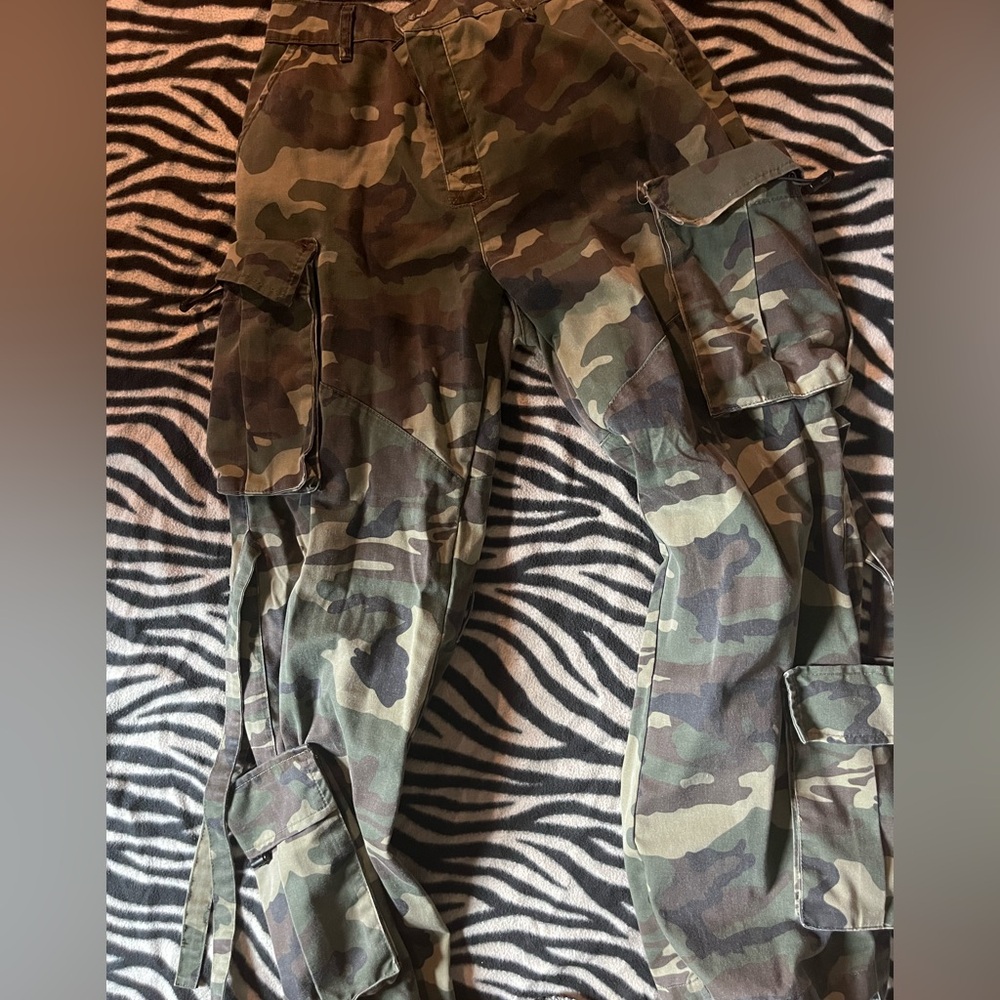 Fashion Nova Camouflage Wide Leg Pants